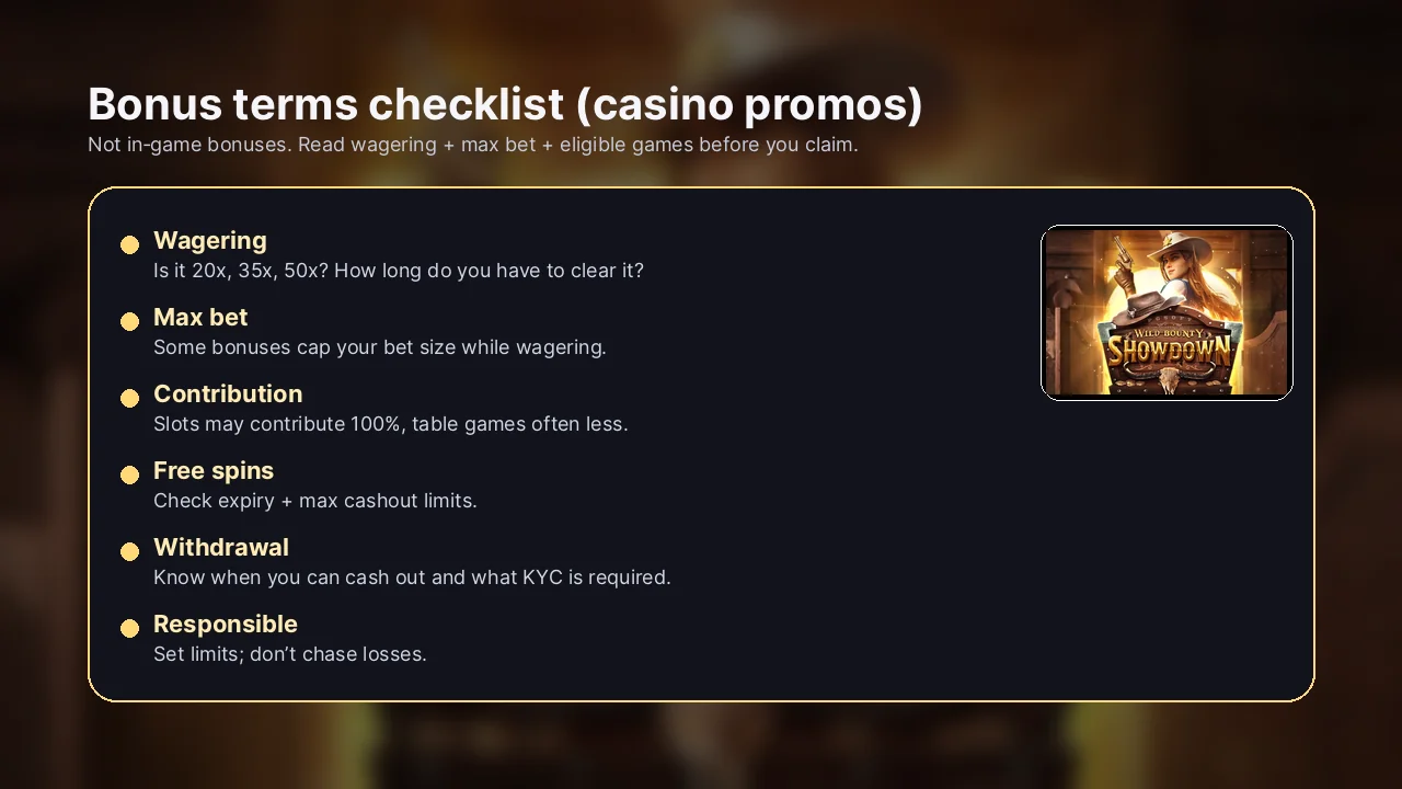 Bonus‑Bedingungen Checkliste